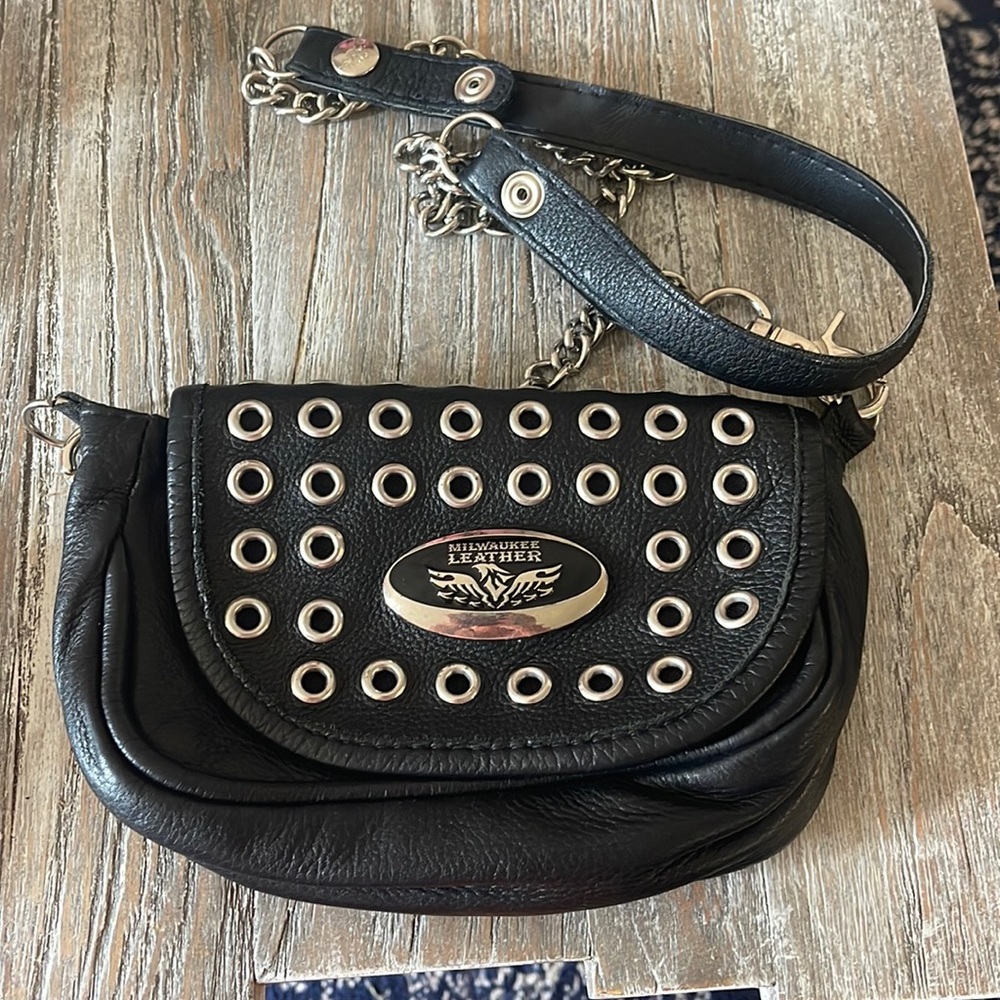 Black leather purse